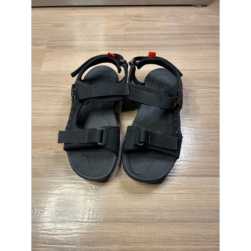 Dunham Mens Sport Sandals Triple Strap Adjustable Black Red 12 4E Wide CH9116